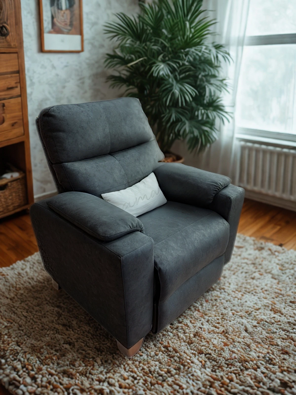 Reclinable gris premium vista 1