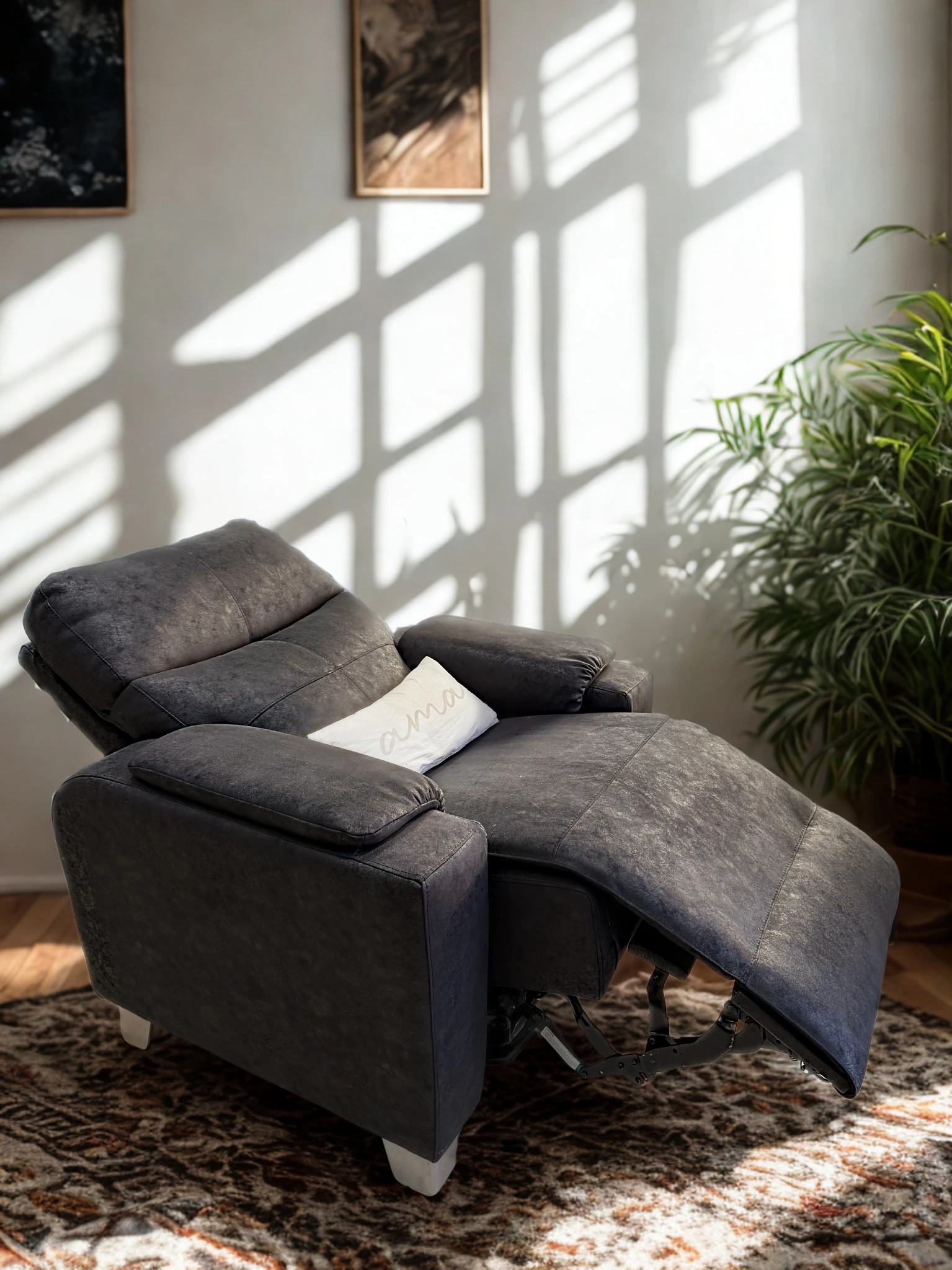 Reclinable gris premium vista 2