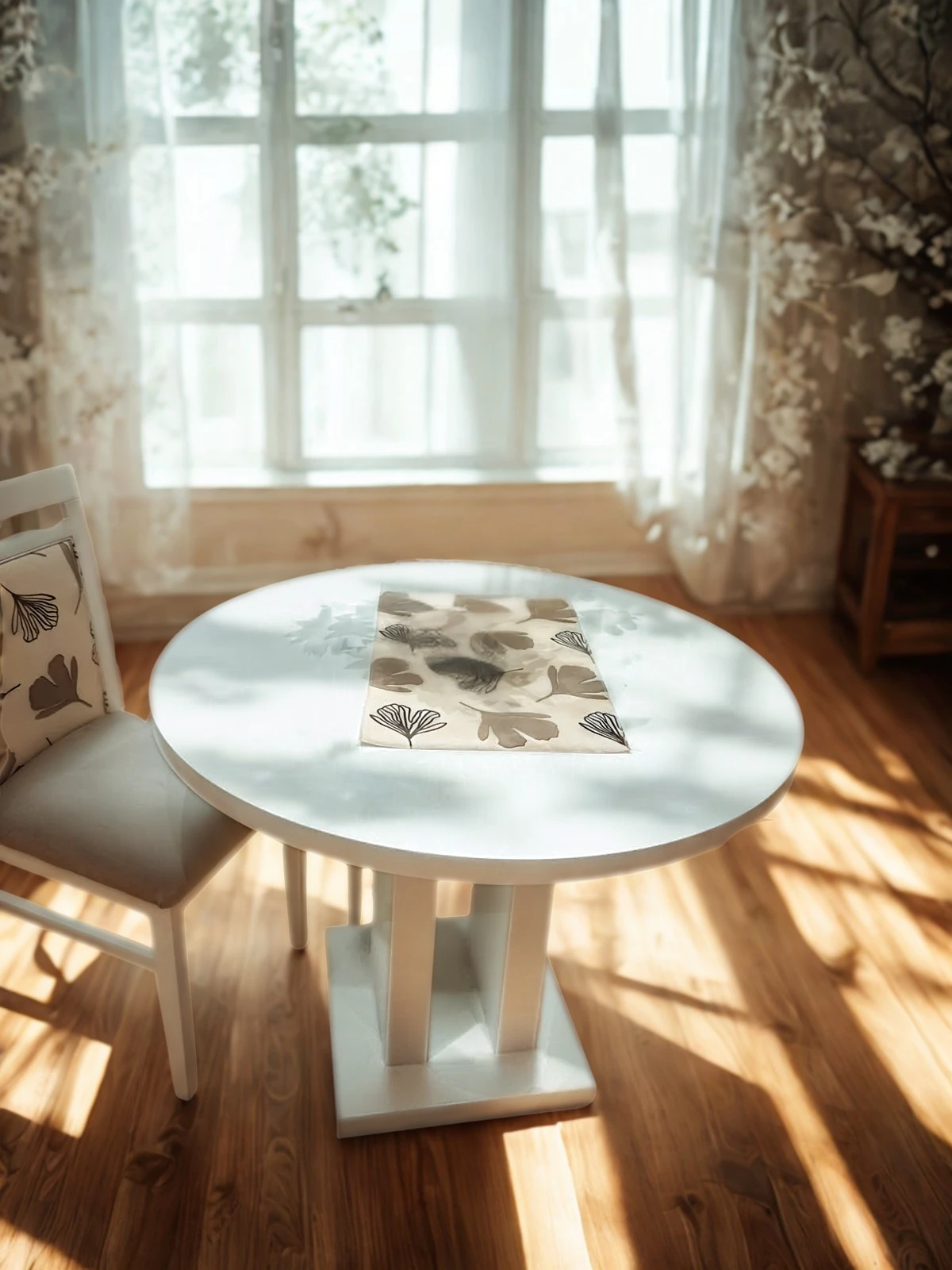 Mesa redonda blanca vista 1