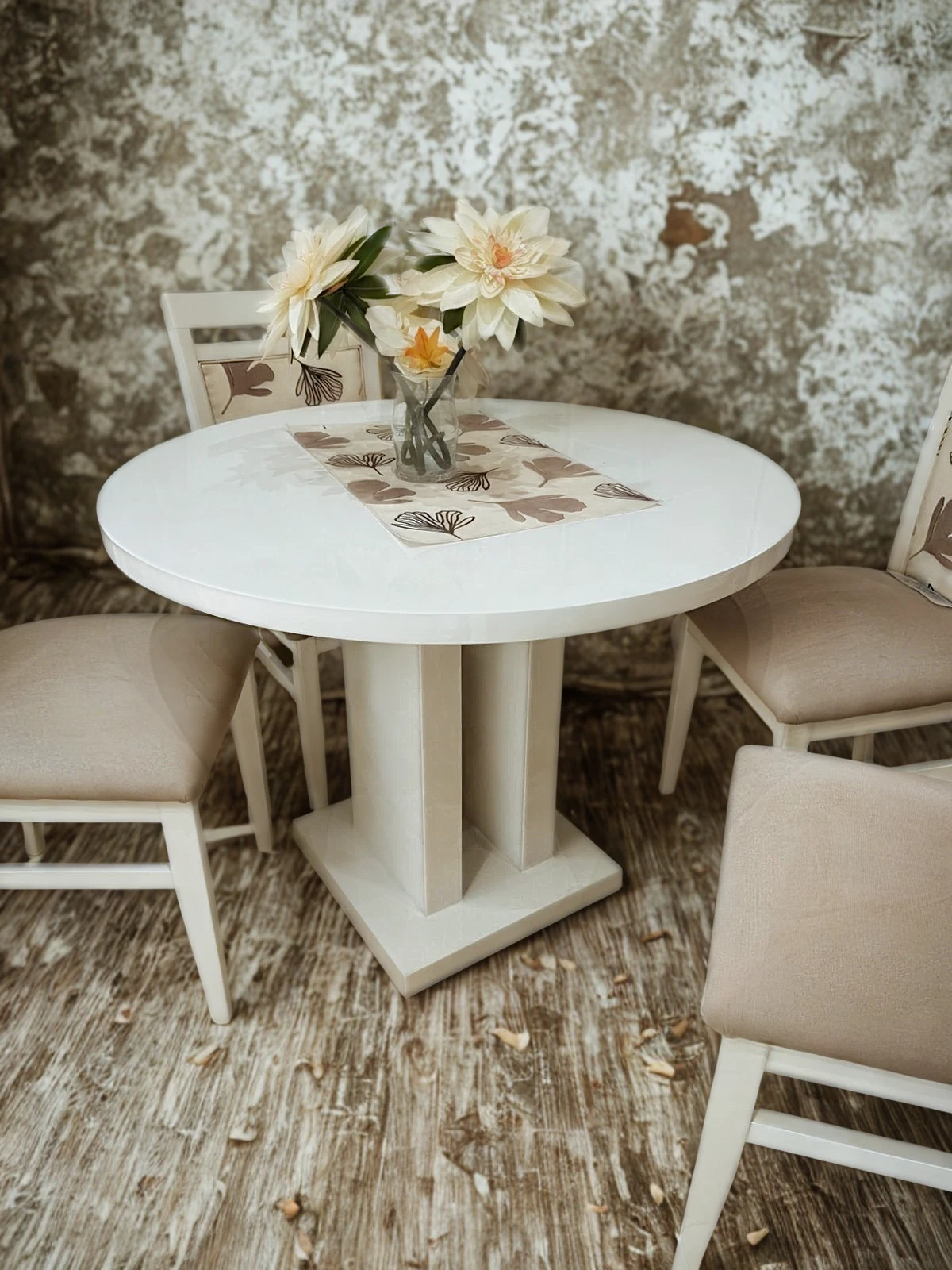 Mesa redonda blanca vista 2