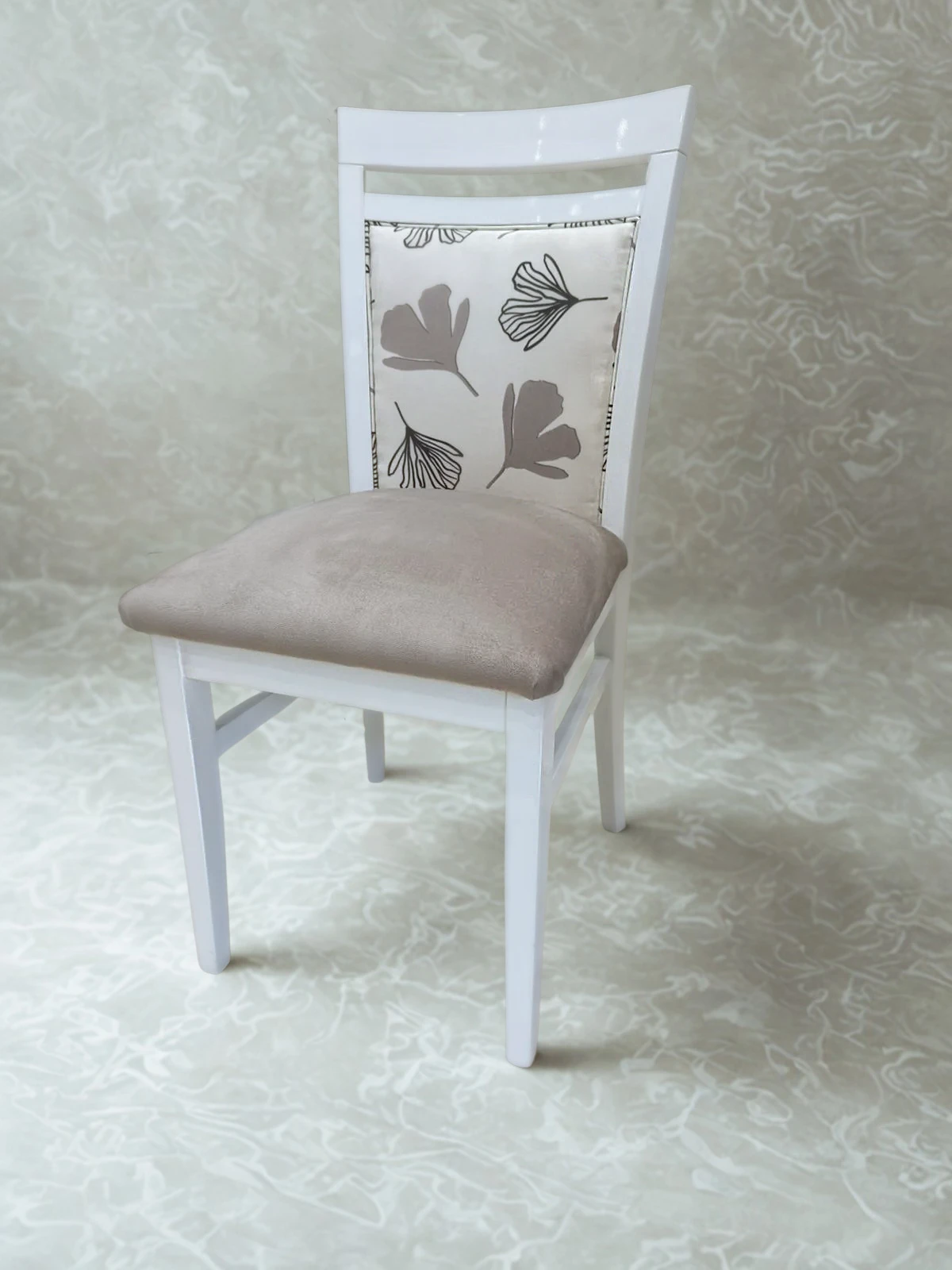 Silla Floral Blanca Chic vista 1